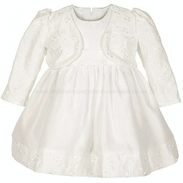 Baby Girls Ivory Embroidered Dress & Bolero Jacket